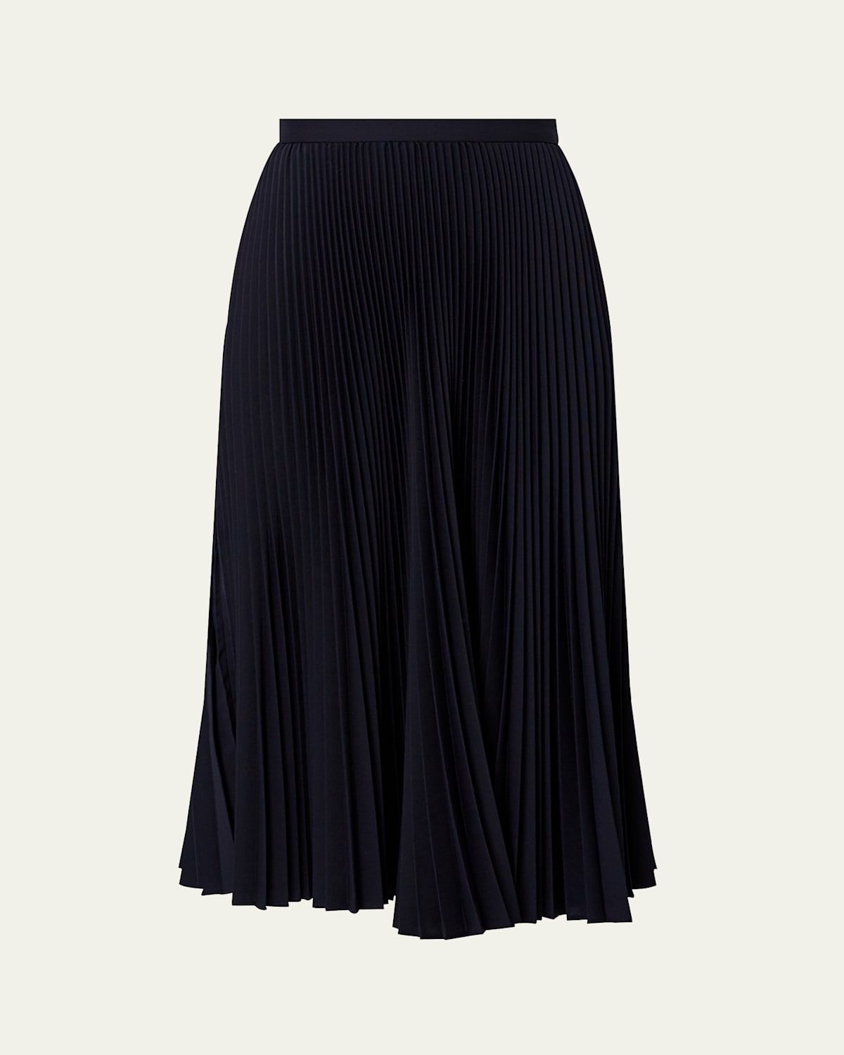 Pleated Wool Midi Skirt