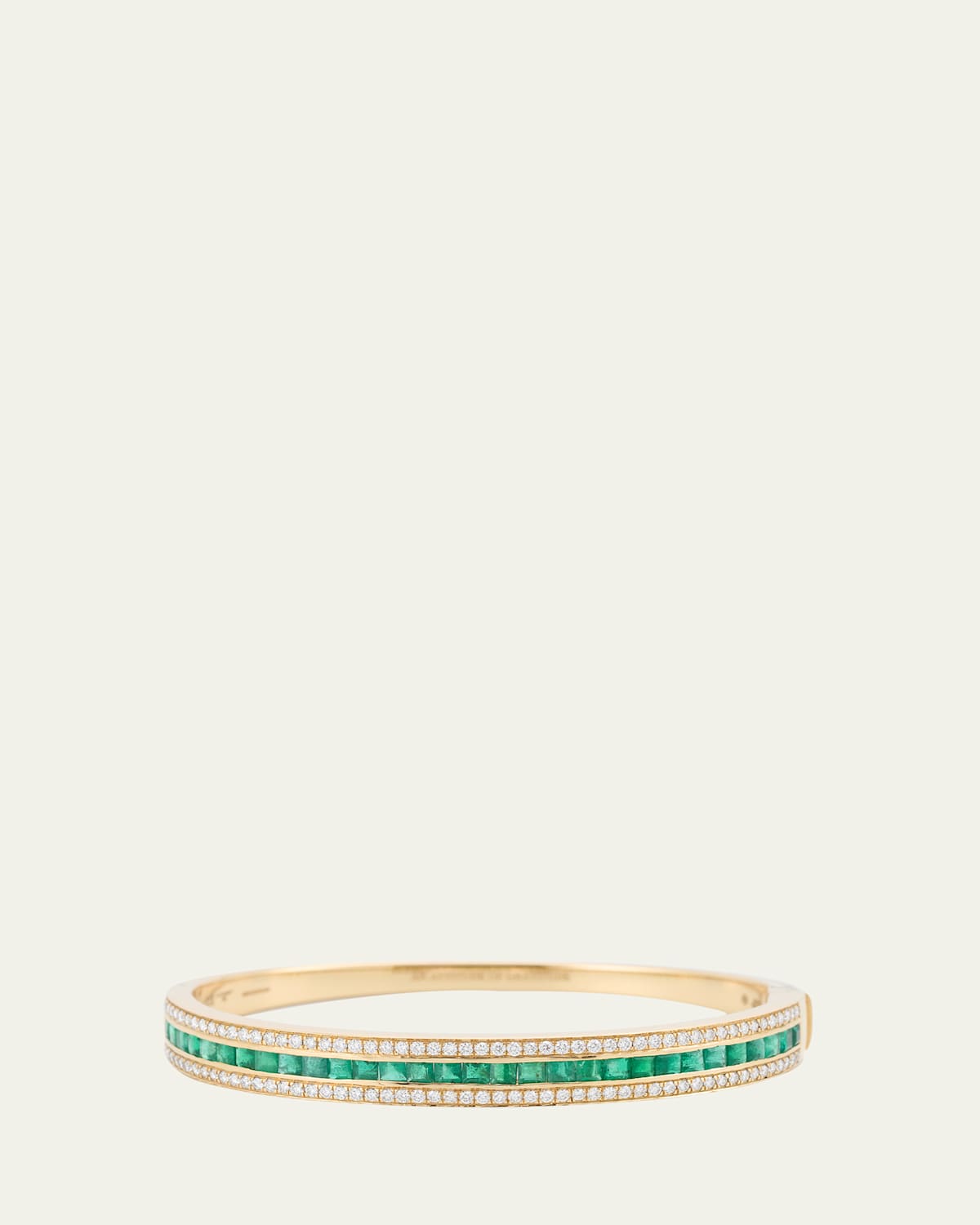 The Union Diamond and Emerald Bangle Bracelet in 18K Yellow Gold