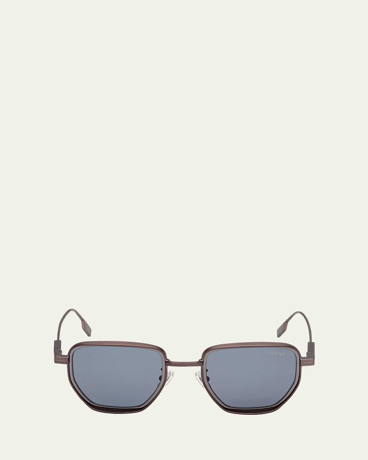 Zegna Men's Round Metal And Acetate Sunglasses