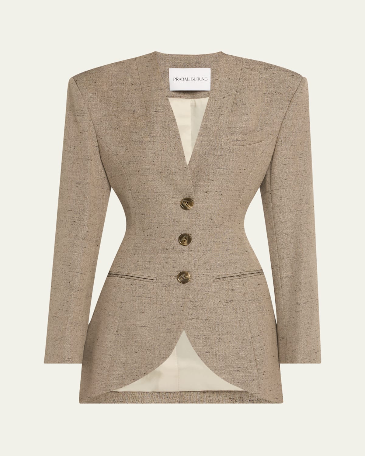 PRABAL GURUNG SHERWANI CURVED HEM JACKET 