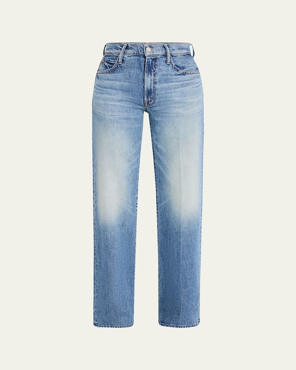 Mother Womens Horsin Around The Lasso Sneak Wide-leg High-rise Stretch-denim Jeans In Im A Winner