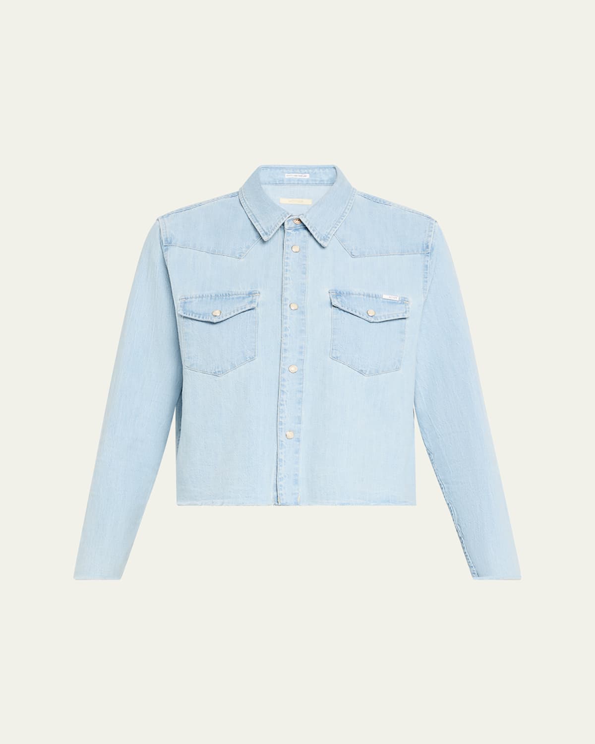 Shop Mother The Super Ex Crop Step Fray Shirt In No End In Sight