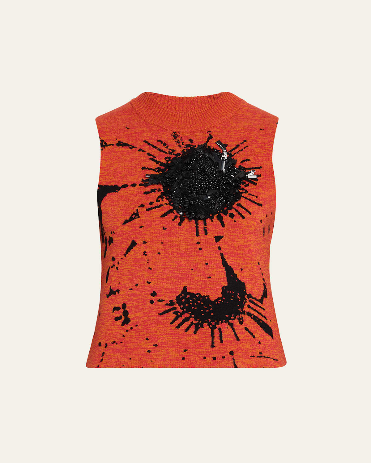 Seurat Embellished Flower Knit Tank Top