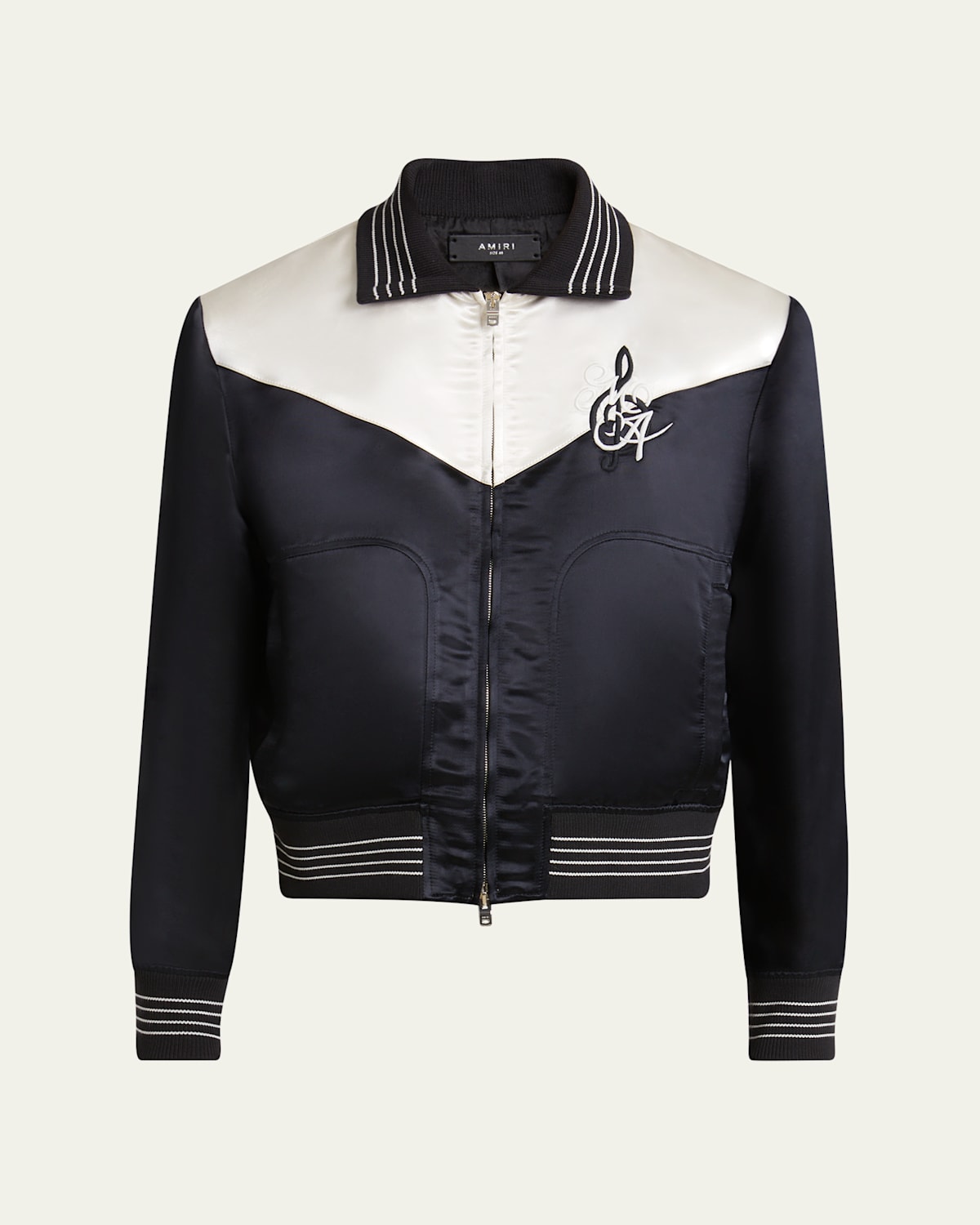 Shop Amiri Men's Ma Music Note Blouson Jacket In Black