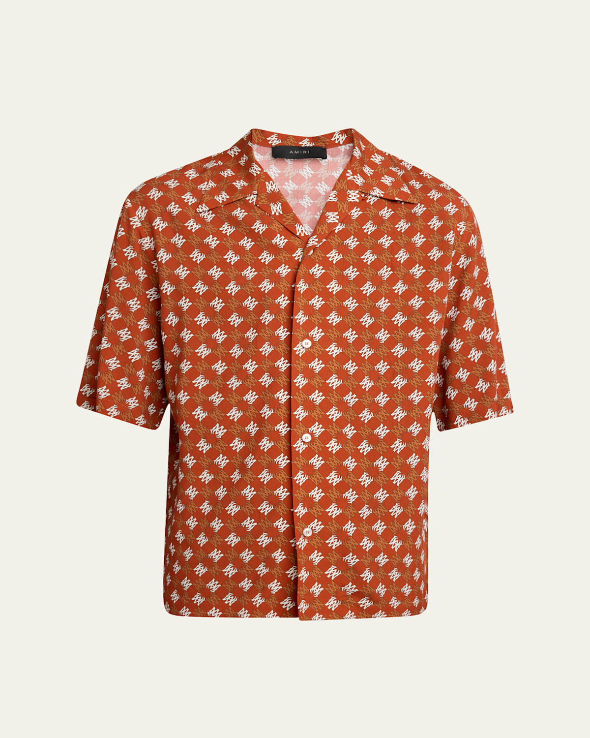 Shop Amiri Men's Ma Quad Camp Shirt In Burnt Orange