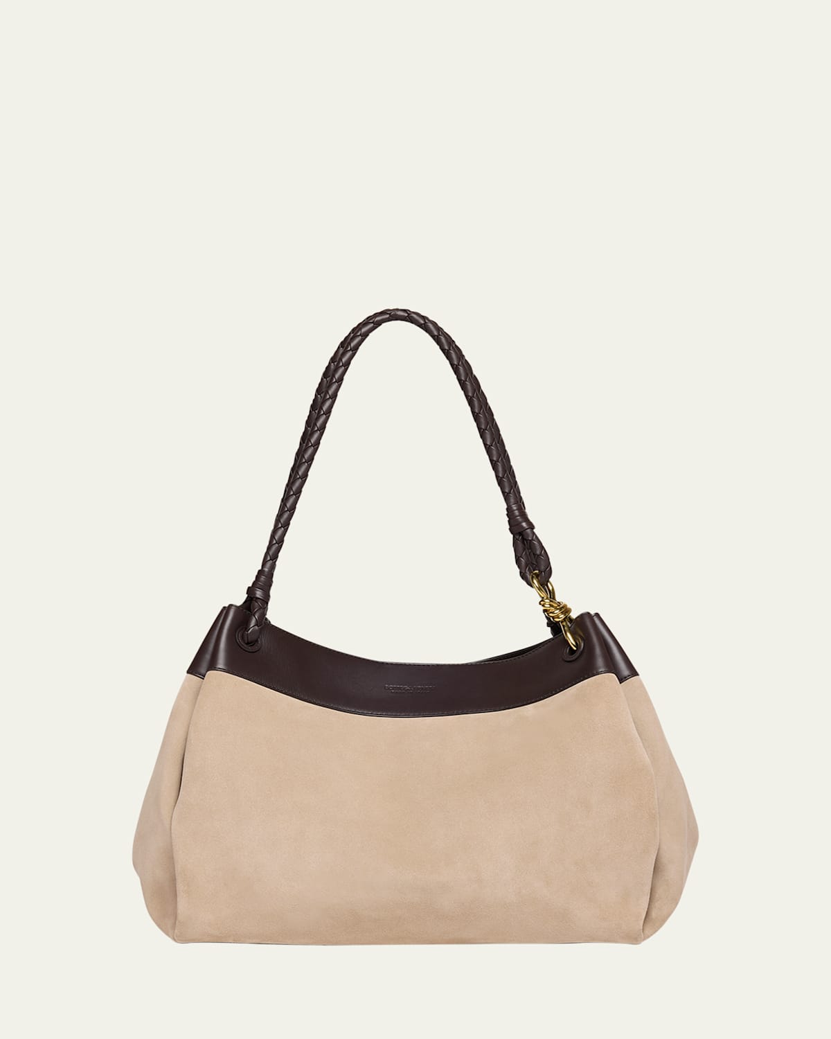 Bottega Veneta Parachute Maxi Suede Shoulder Bag In Mastice Fond Fond