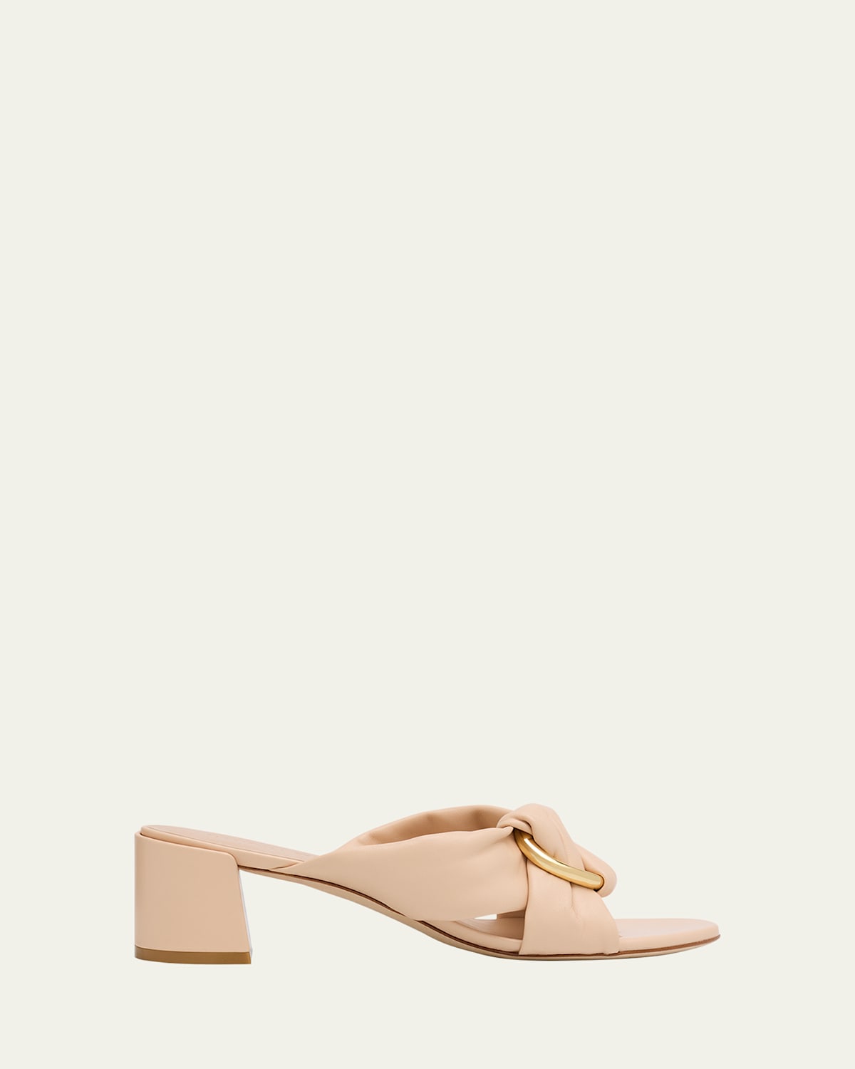 Stuart Weitzman Cece Leather Twisted Ring Slide Sandals