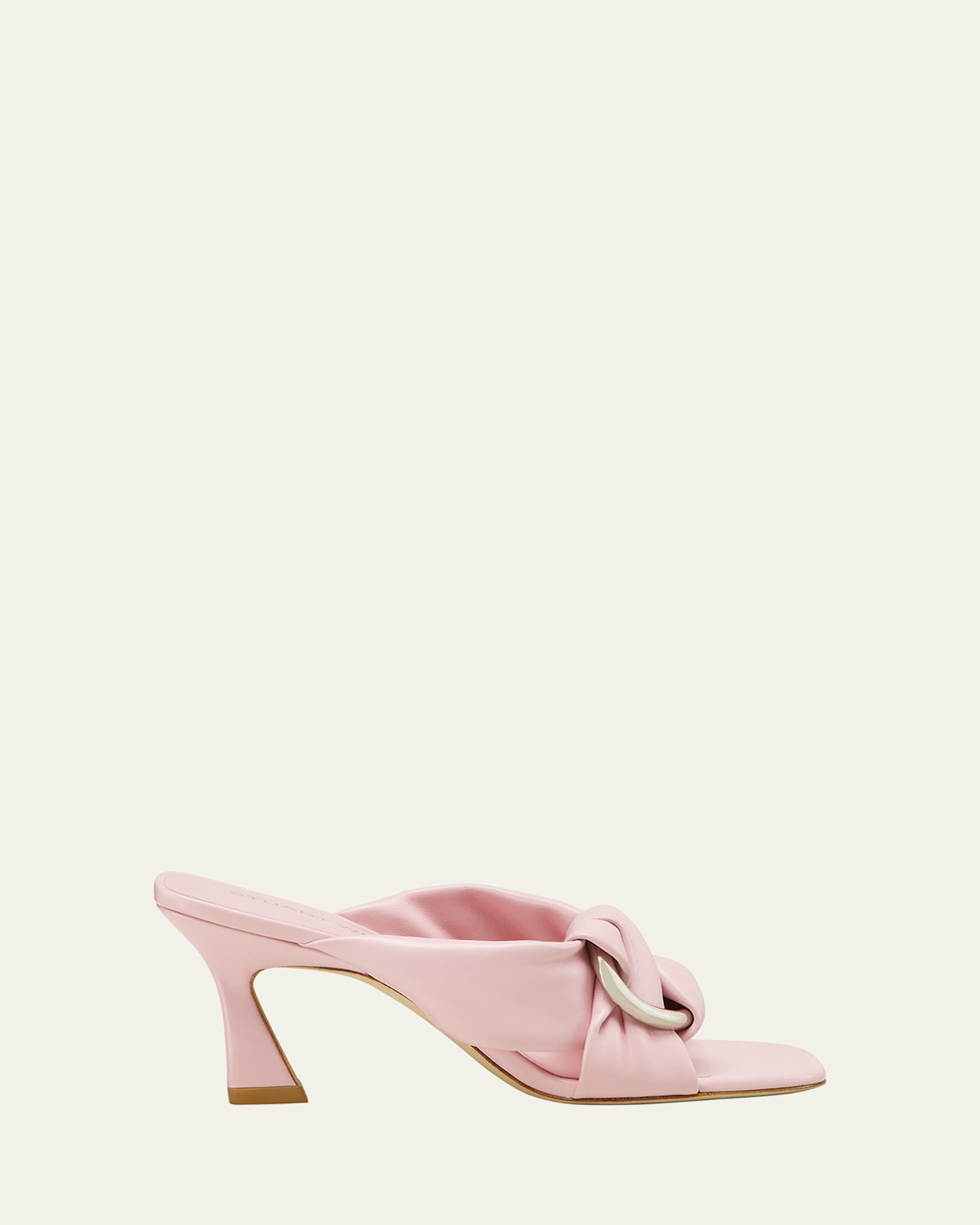 Stuart Weitzman Cece Leather Twisted Ring Slide Sandals