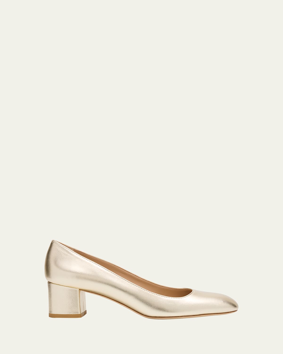 Stuart Weitzman Maeve Metallic Block-heel Pumps