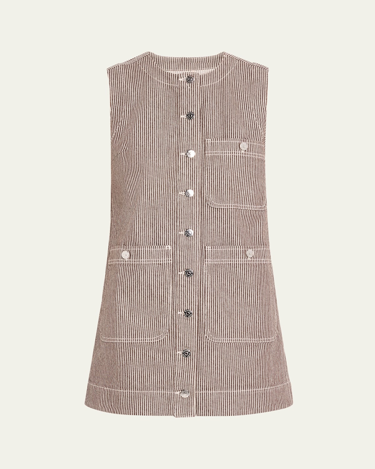 Veronica Beard Oakley Mini Striped Shift Dress In Cedar Stripe