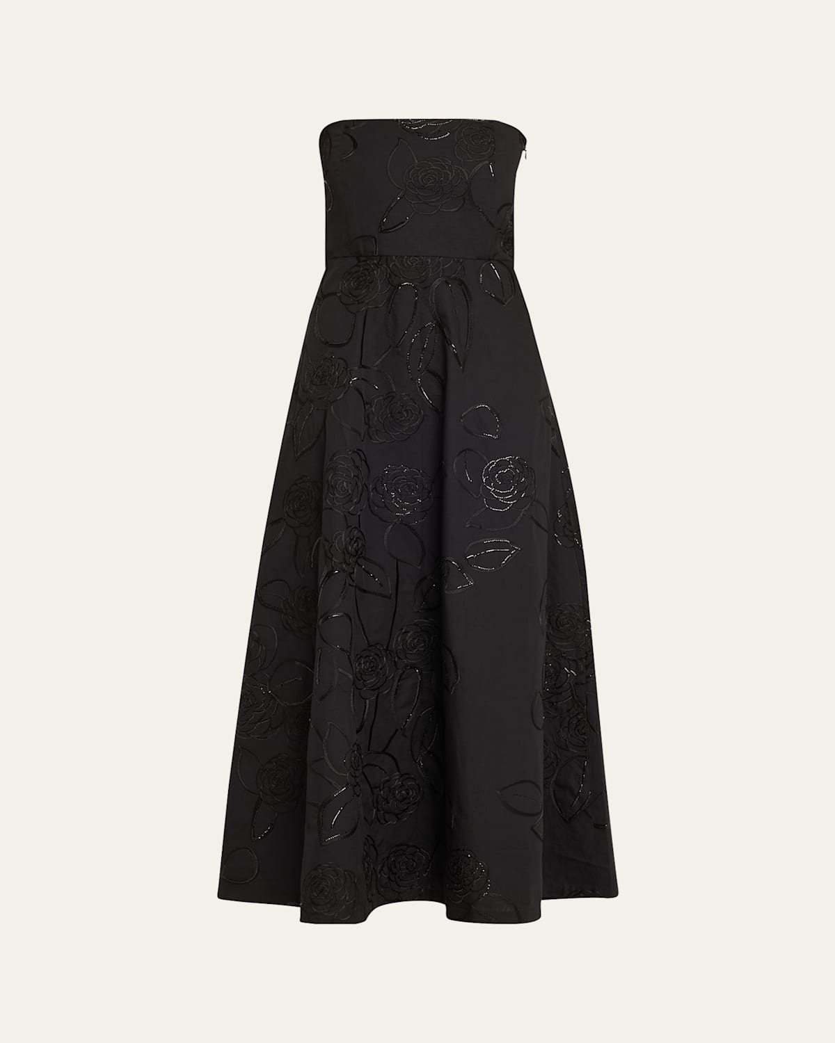 Shop Bernadette Odette Strapless Camelia Sequined Midi Dress