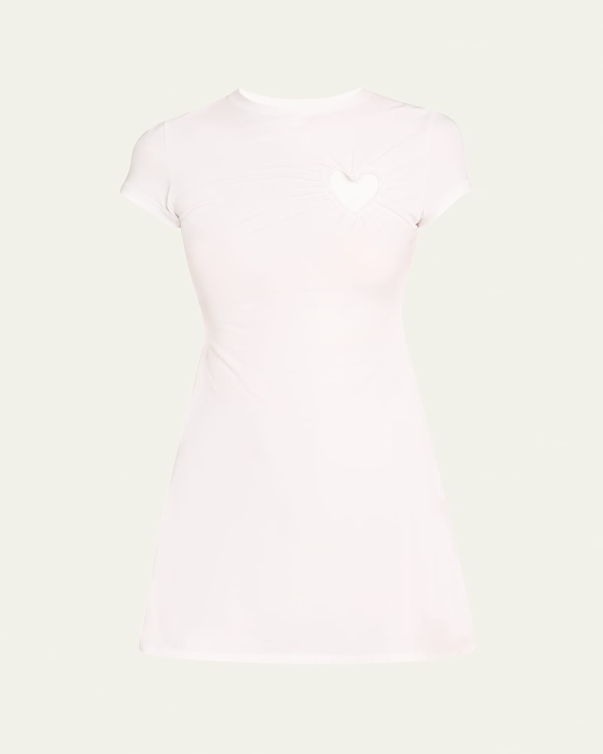 Cotton Jersey Cutout Heart Mini Dress