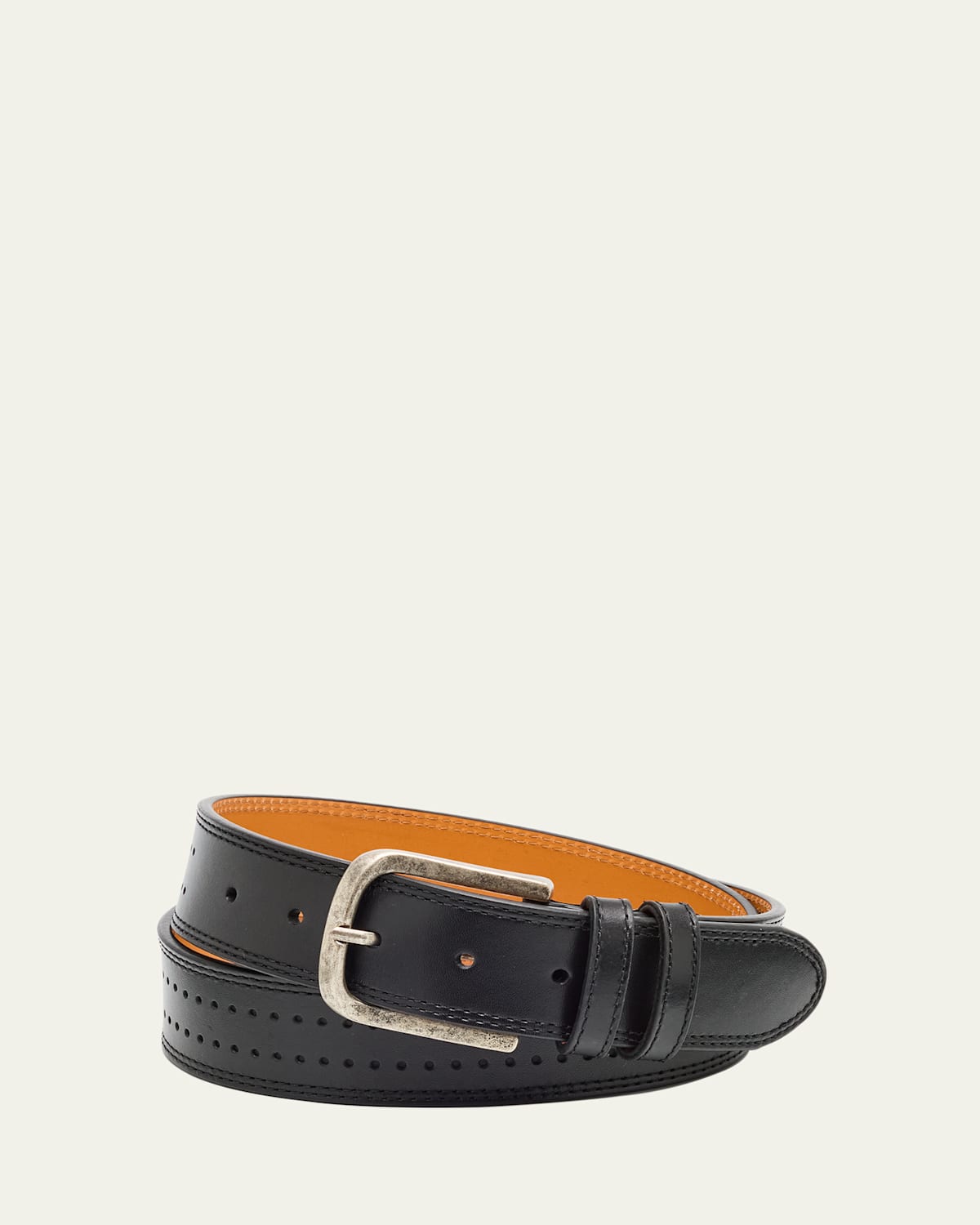 Magnanni Men's Wayne Perforated Leather Belt In Black