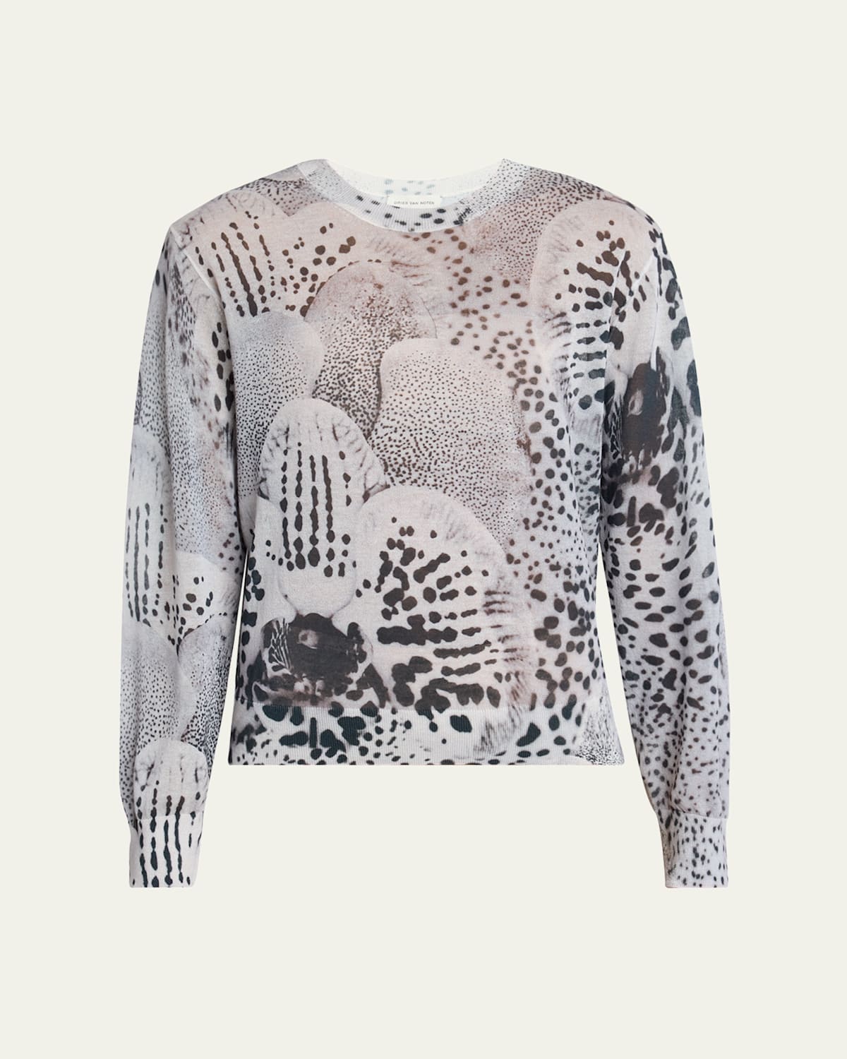 Tilly Orchid-Print Crewneck Sweater