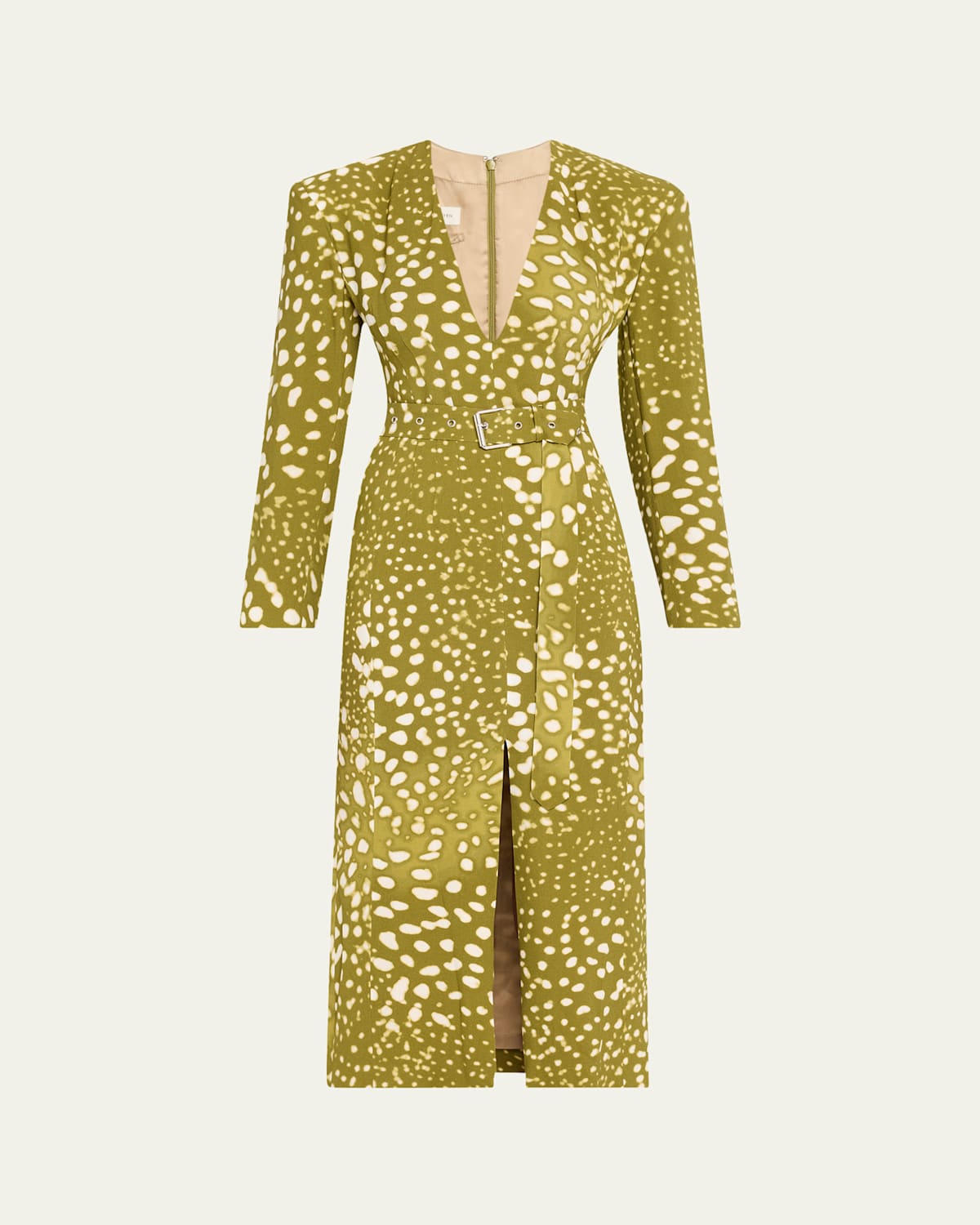 Dohana Spot Print Belted Midi Dress