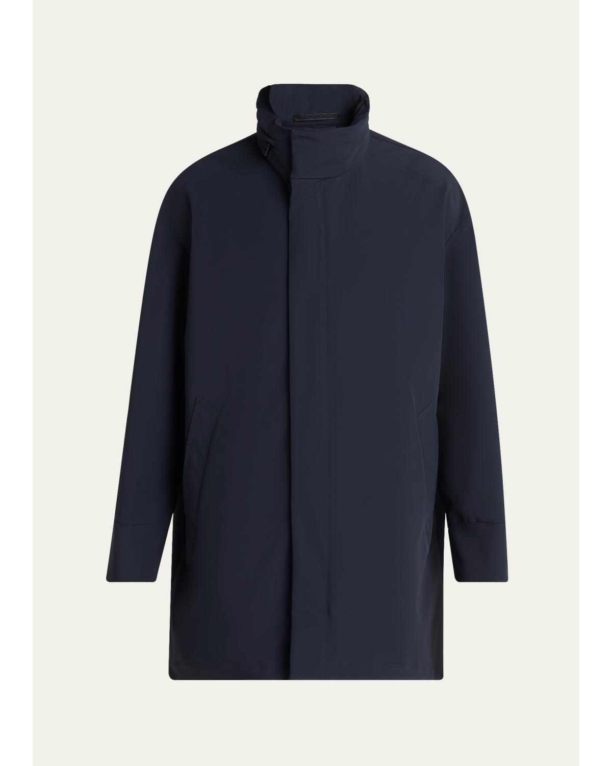 Men'S Nylon Stretch Caban Coat