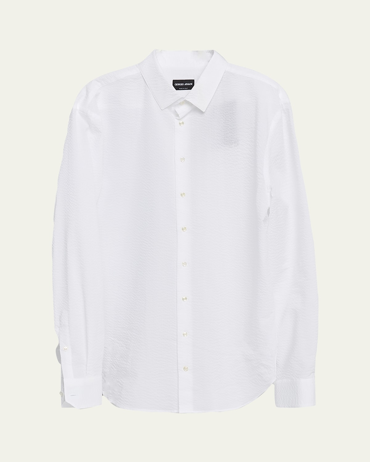Giorgio Armani Long-sleeved Button-up Shirt In White