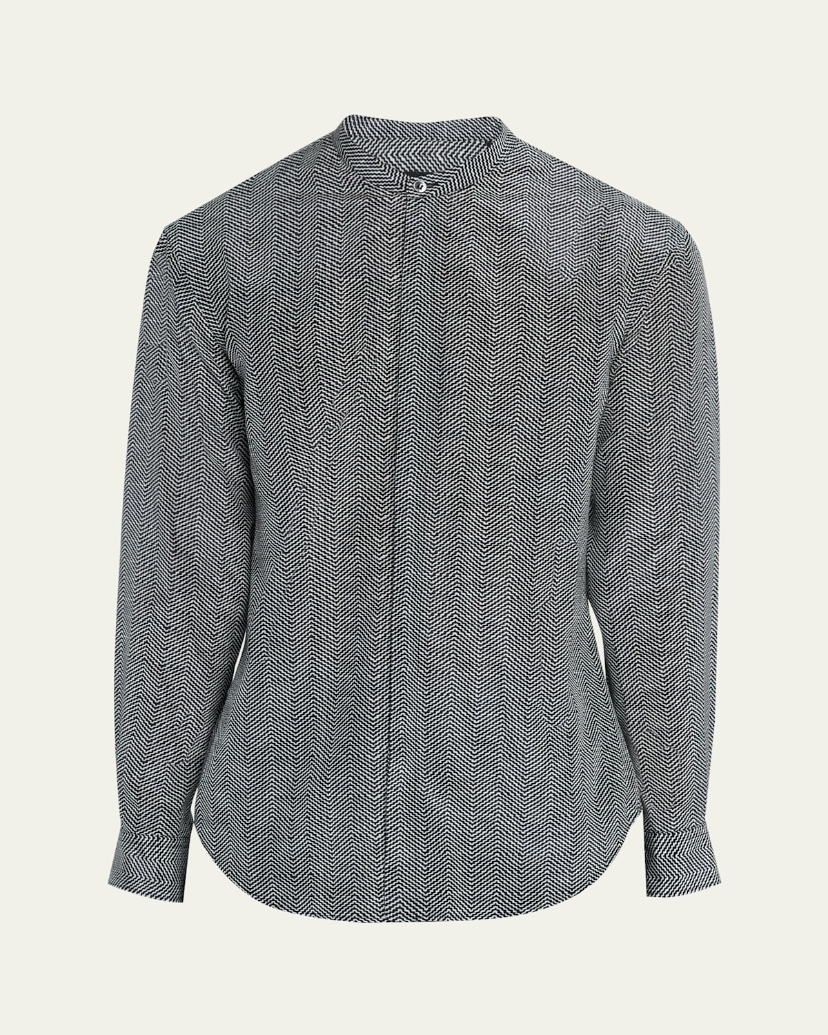 Giorgio Armani Men's Chevron Fantasy-print Sport Shirt In Black