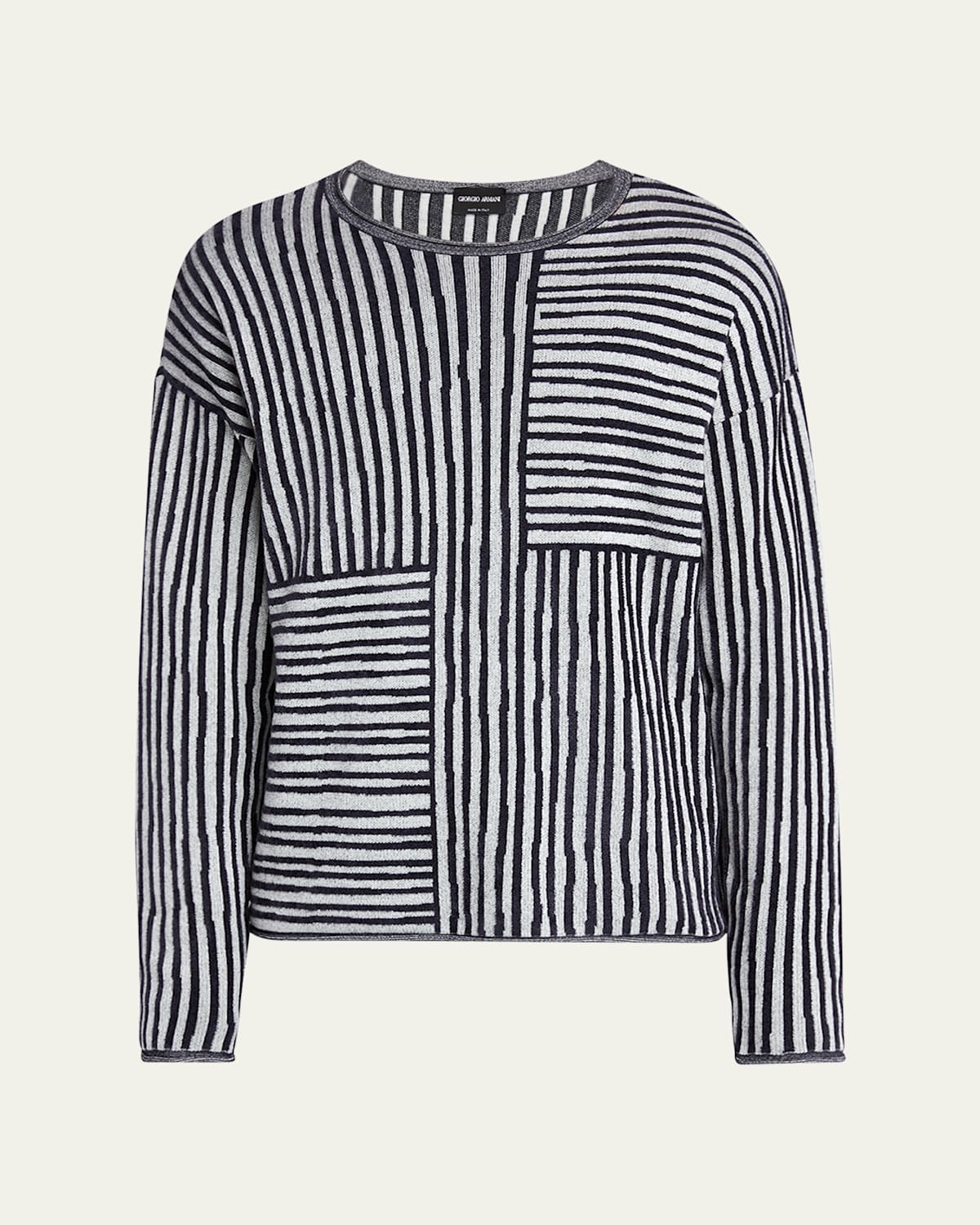 Men's Mixed Stripe Jacquard Crewneck Sweater