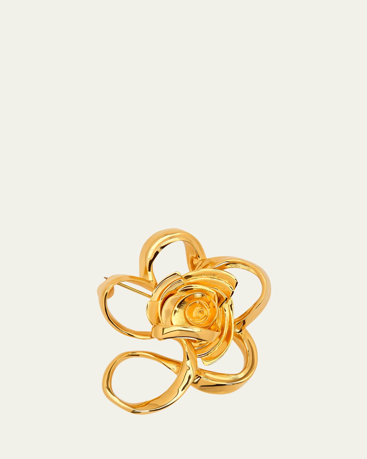 Large Geometric Rose Brooch