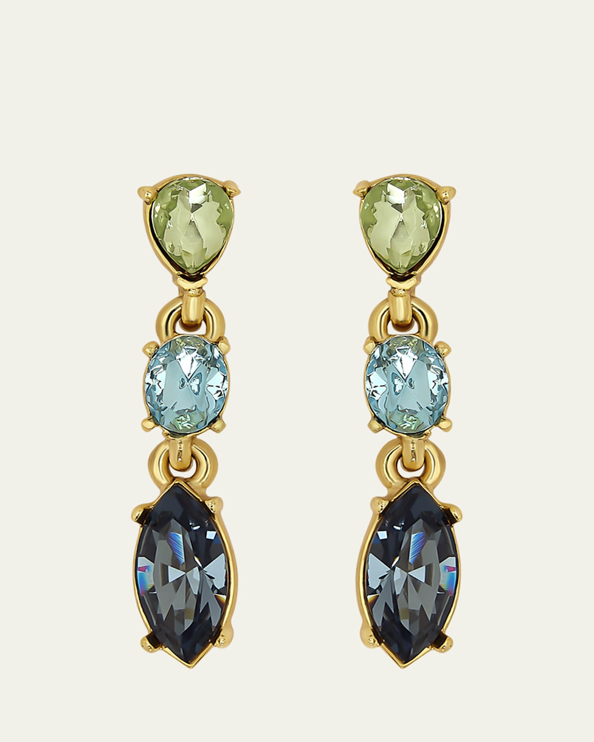 Oscar de la Renta Crystal Three-Drop Earrings | Thumbnail 2 Oscar de la Renta Crystal Three-Drop Earrings | Thumbnail 2