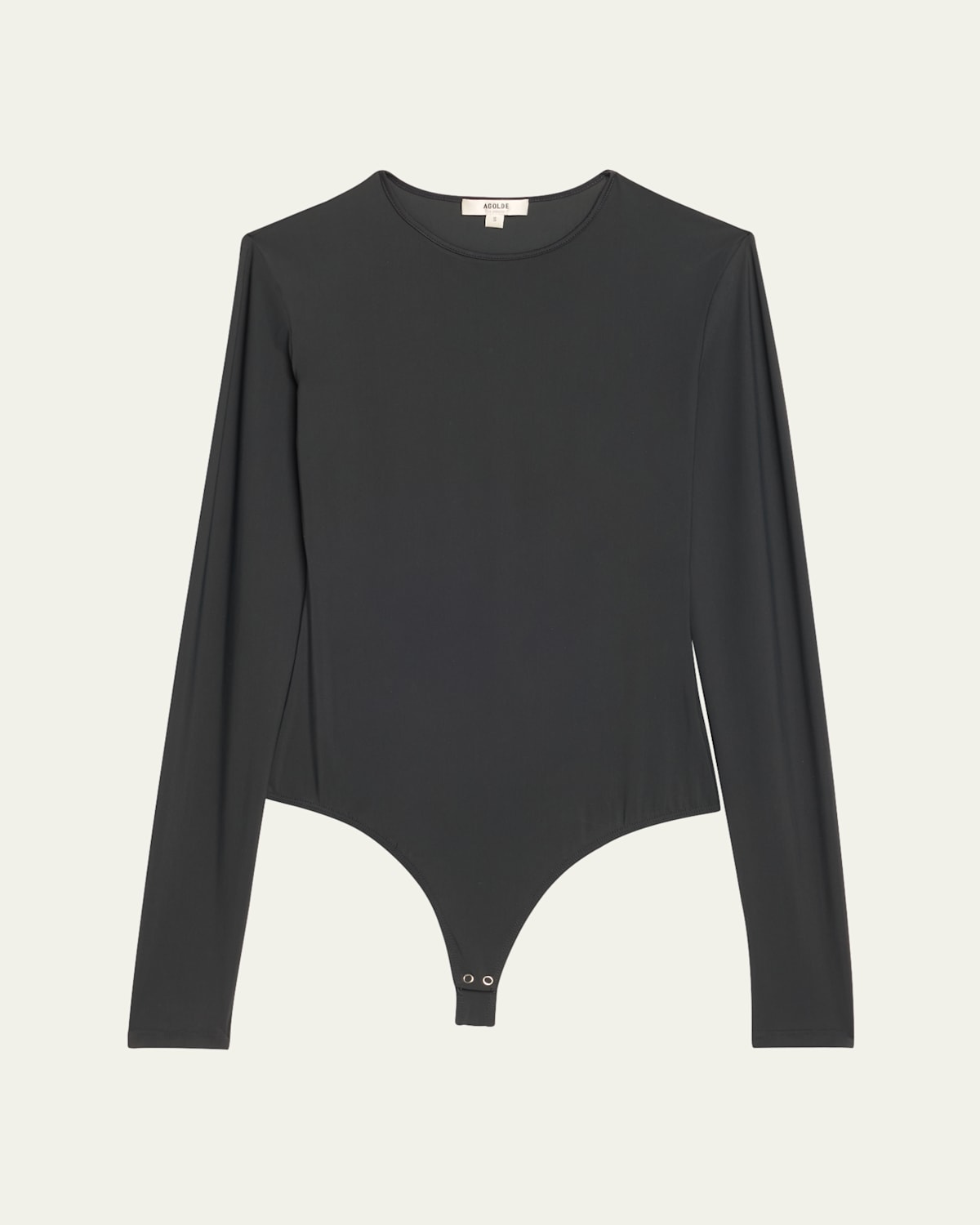 Agolde Aura Long-sleeve Bodysuit In Granite (dk Gre
