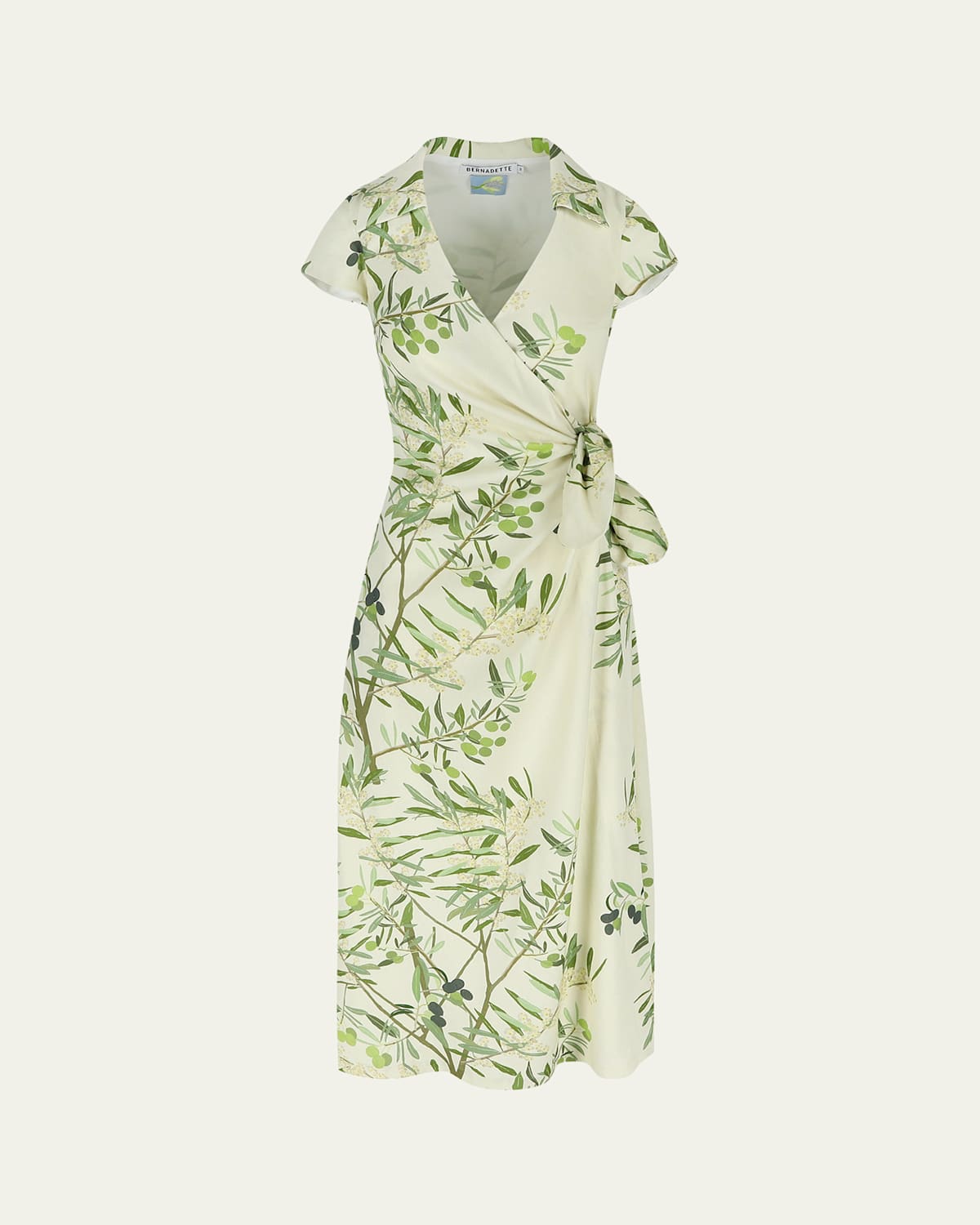 Olive Tree Print Wrap Dress