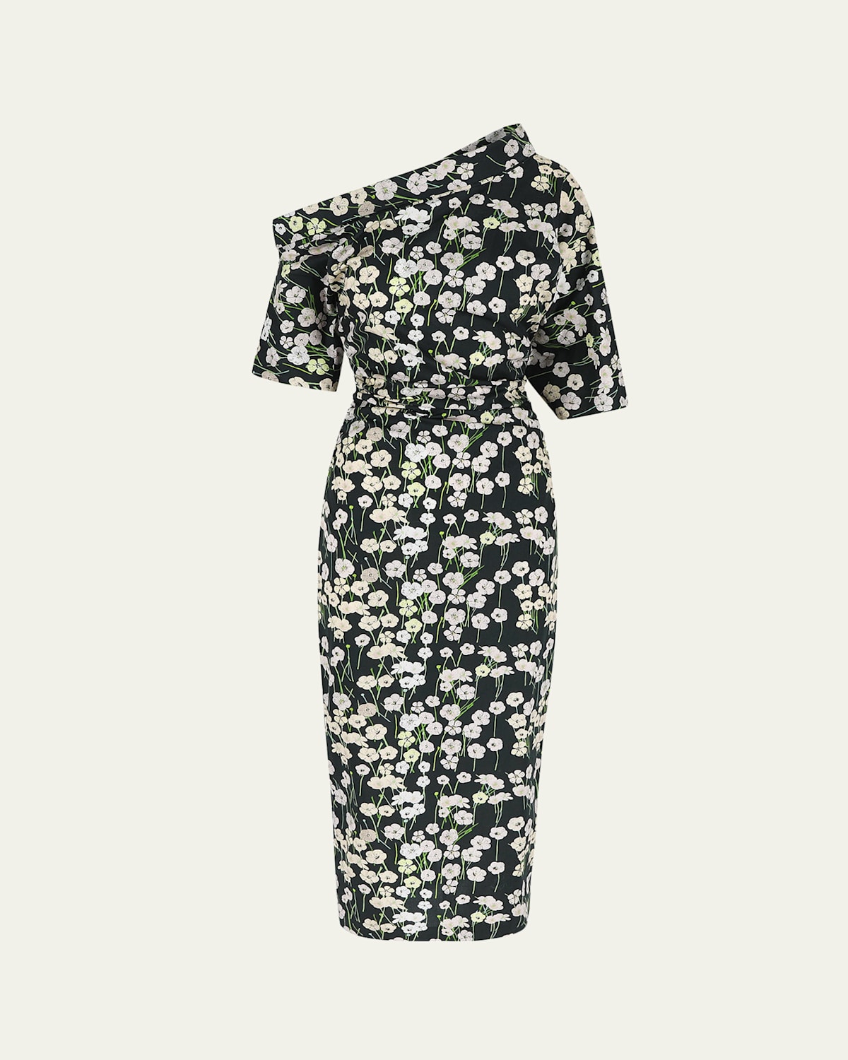 Bowie Printed Off-The-Shoulder Bow Dress