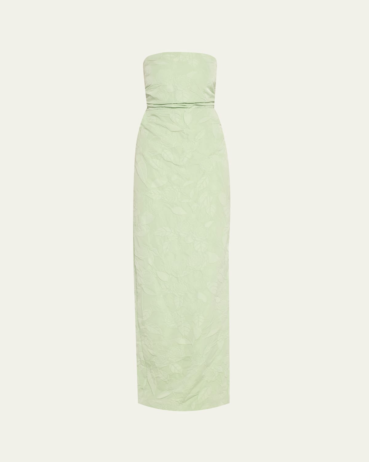 Strapless Embossed Column Gown