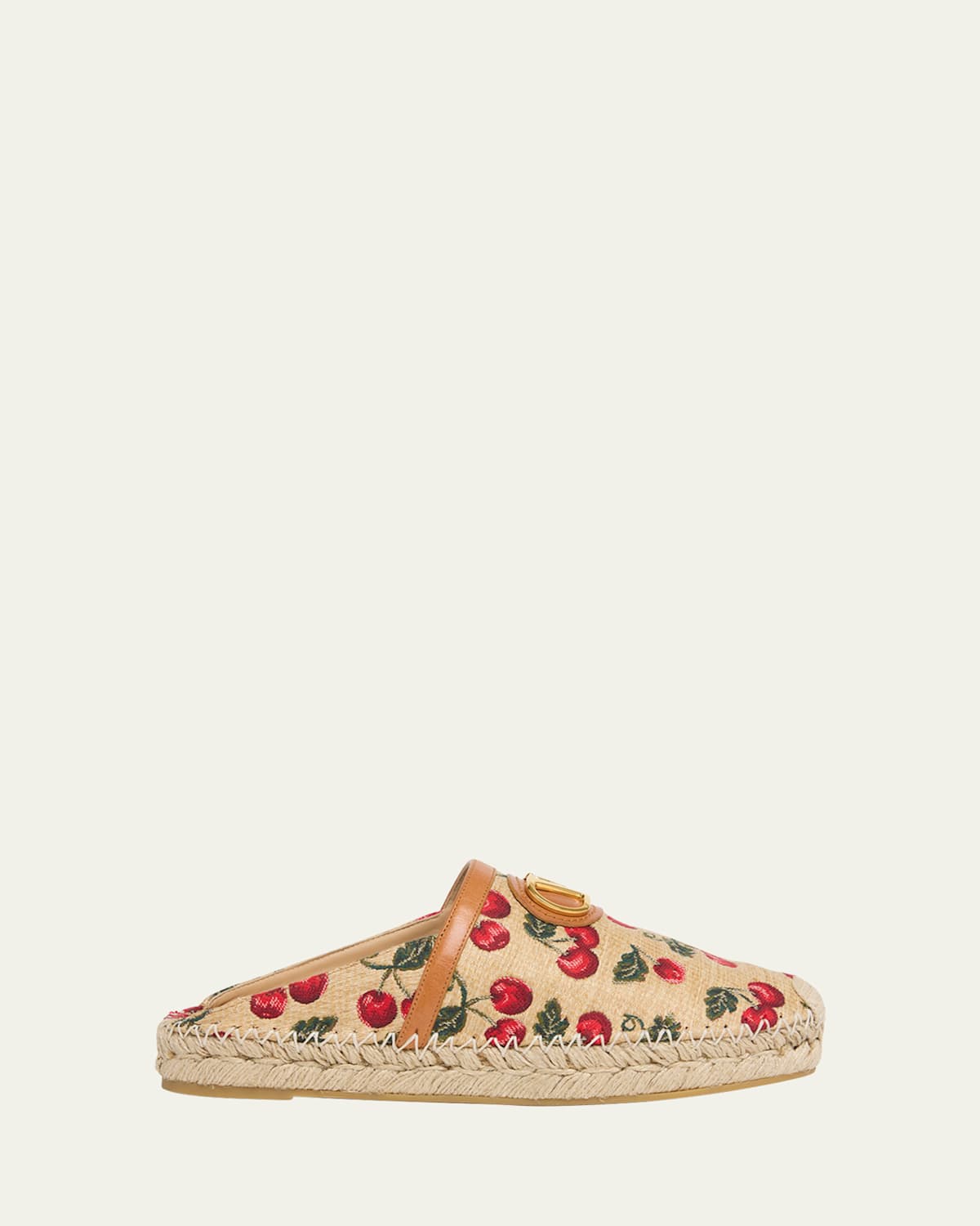 Valentino Cherryfic Leather-trim Espadrille In Multi