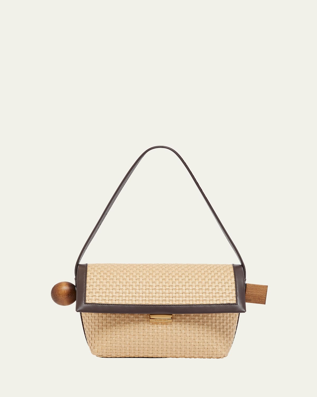 Jacquemus Le Rond Geometric Raffia Shoulder Bag In Le Rond Carre Raffia