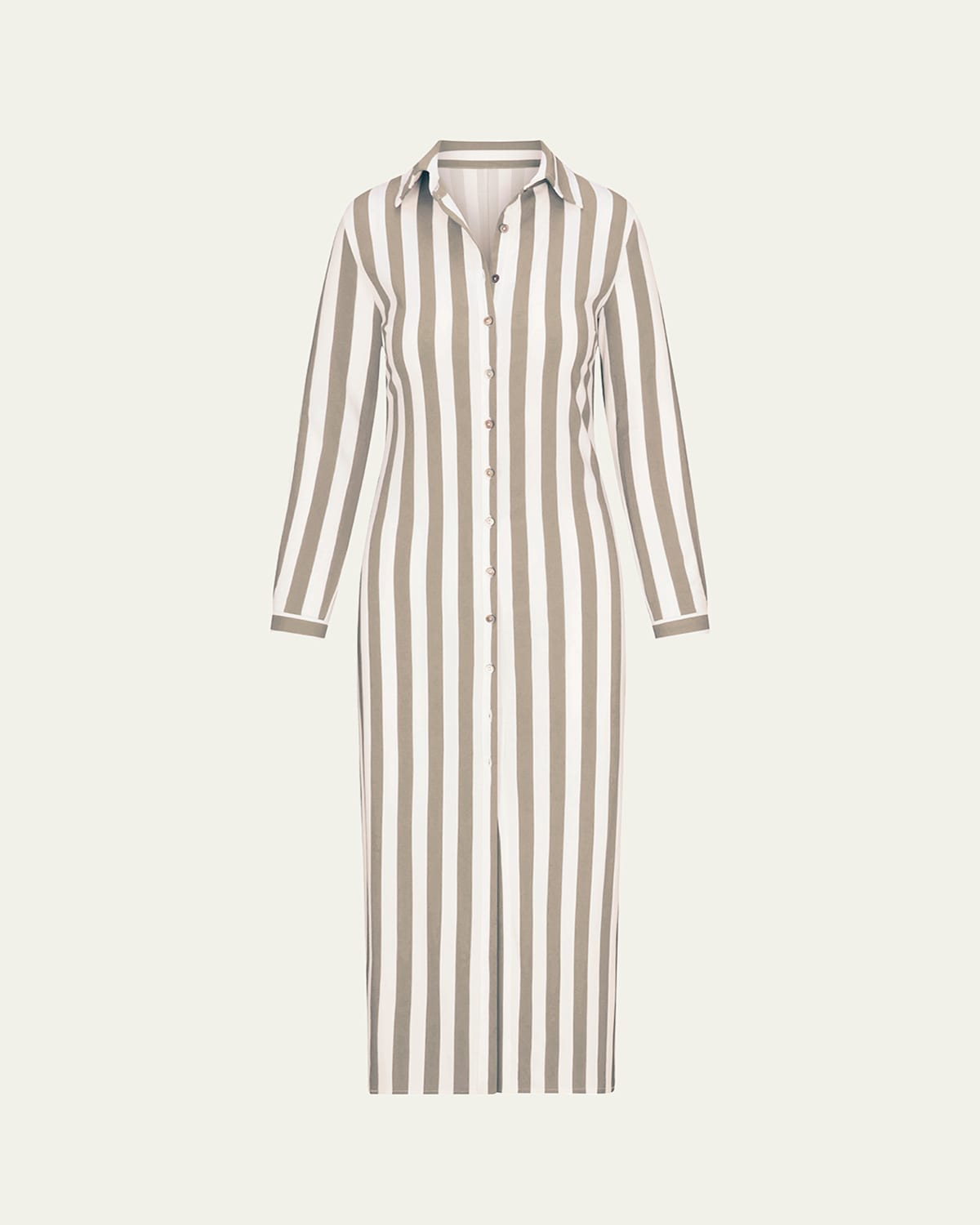 ANEMOS STRIPED BUTTON-FRONT MAXI SHIRTDRESS 
