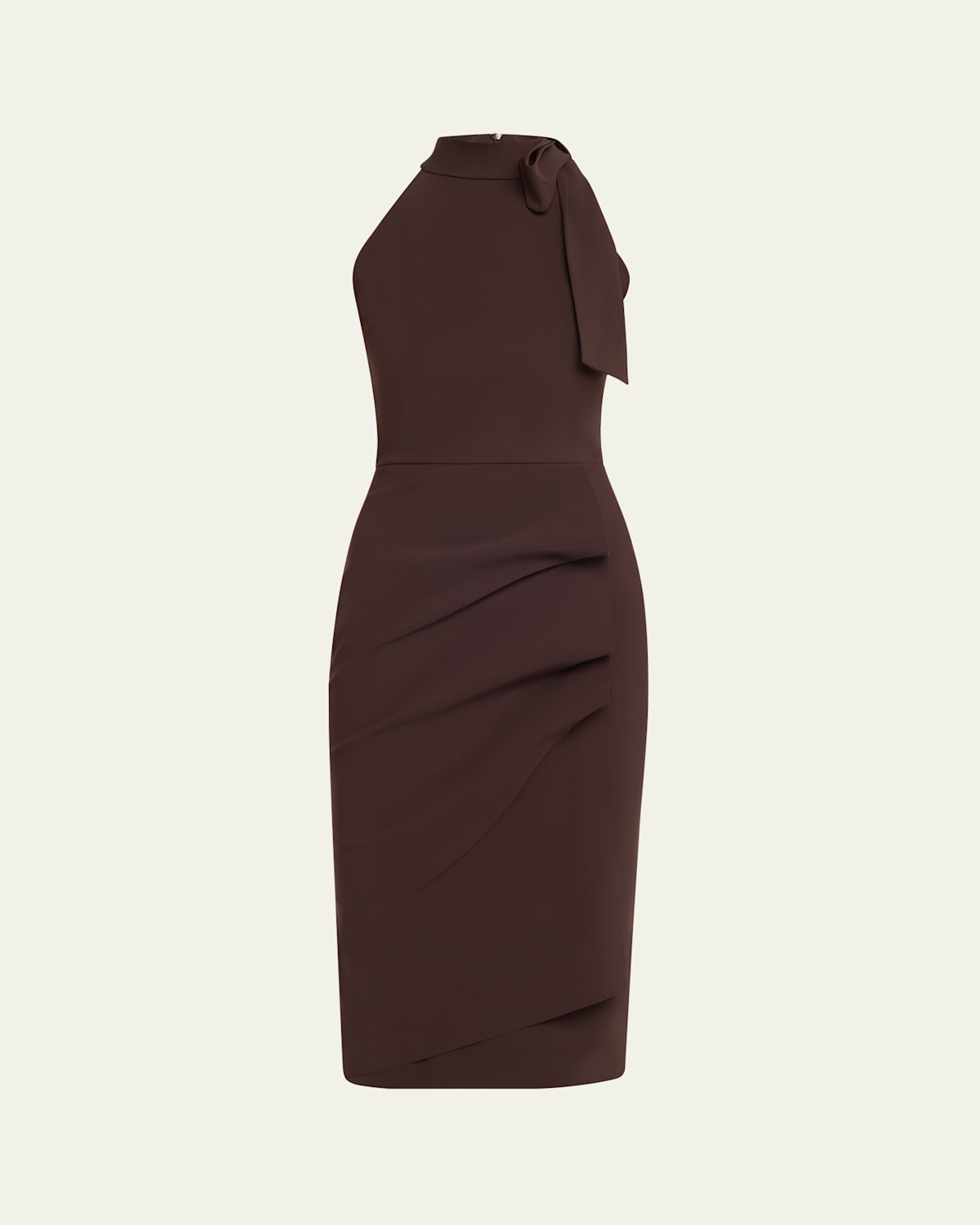 Chiara Boni La Petite Robe Adania Ruffle Jersey Halter Midi Dress In Brown