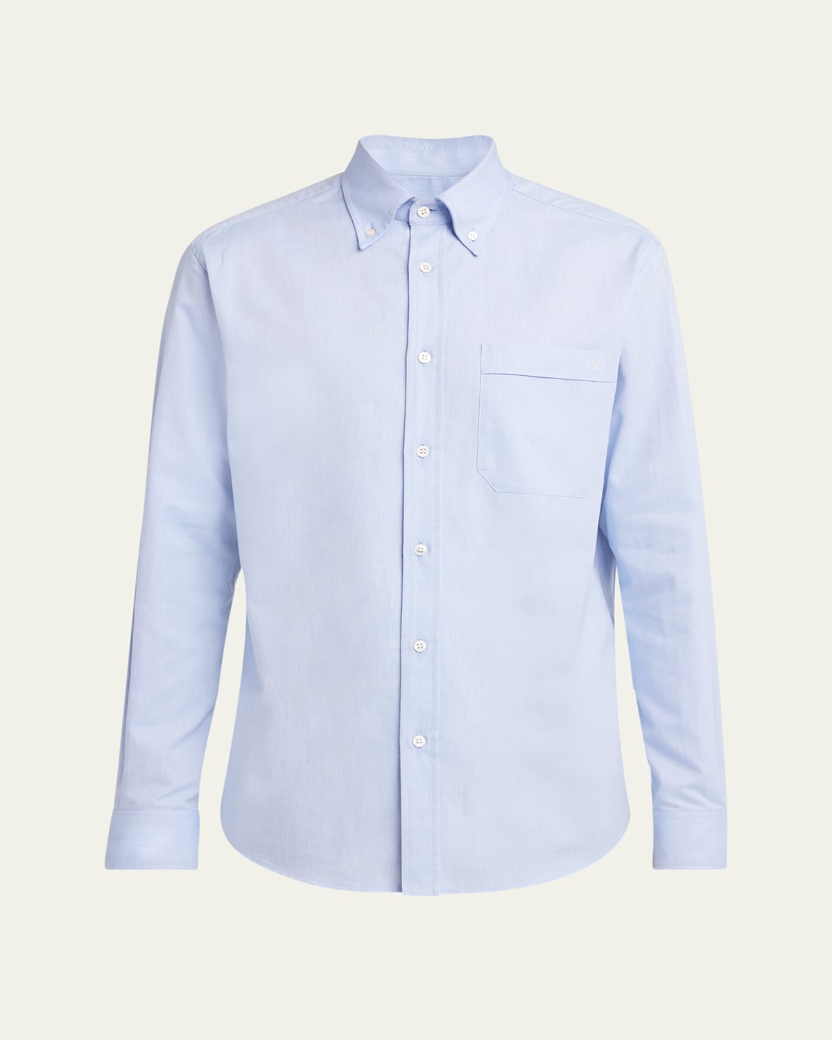 Valentino "vlogo Signature" Shirt In Navy/light Blue