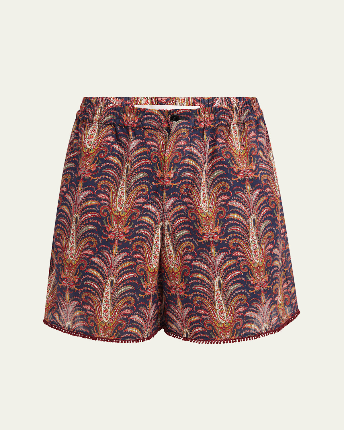 Valentino Garavani Printed Cotton Bermuda Shorts In Brown