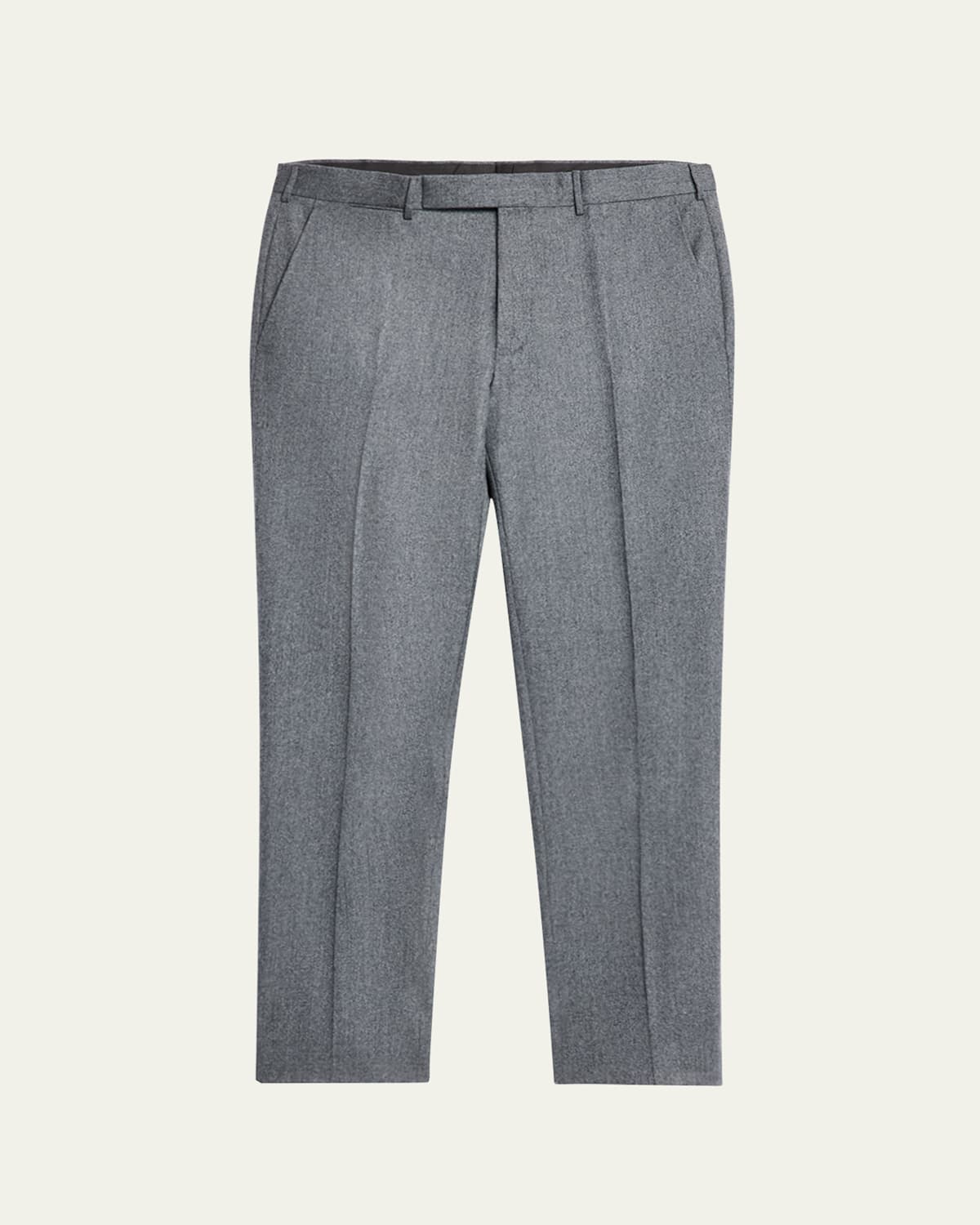 Zegna Men's Wool Flannel Flat-front Trousers In Wool Flannel Ff Trouser