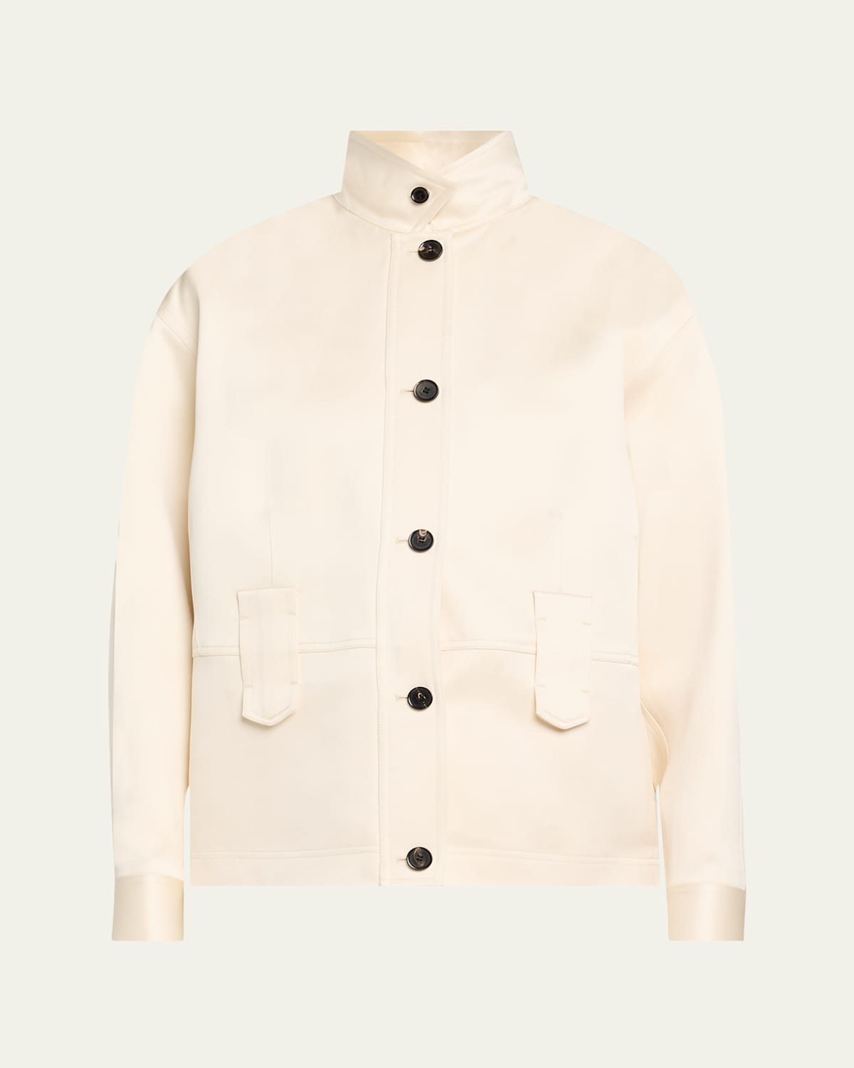 Loro Piana Eddy Satin Mireille Field Jacket In Light Daffodil
