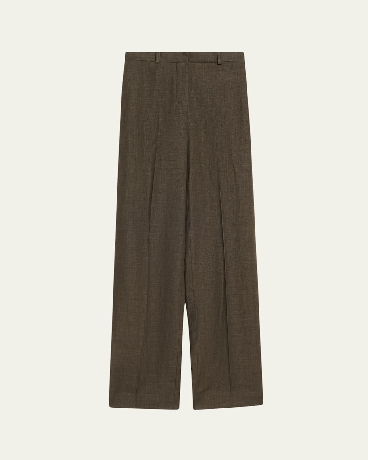 Loro Piana Goldie Structured Linen Wool Trousers In Black Pine
