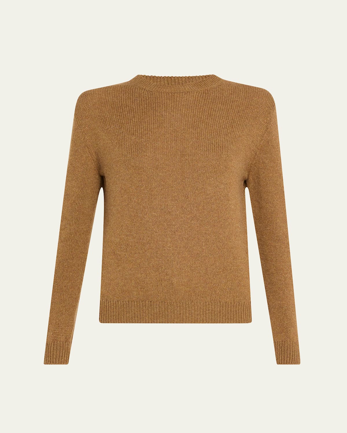 Loro Piana Fobello Crewneck Baby Cashmere Top In E0dz Camel Oasis Mel