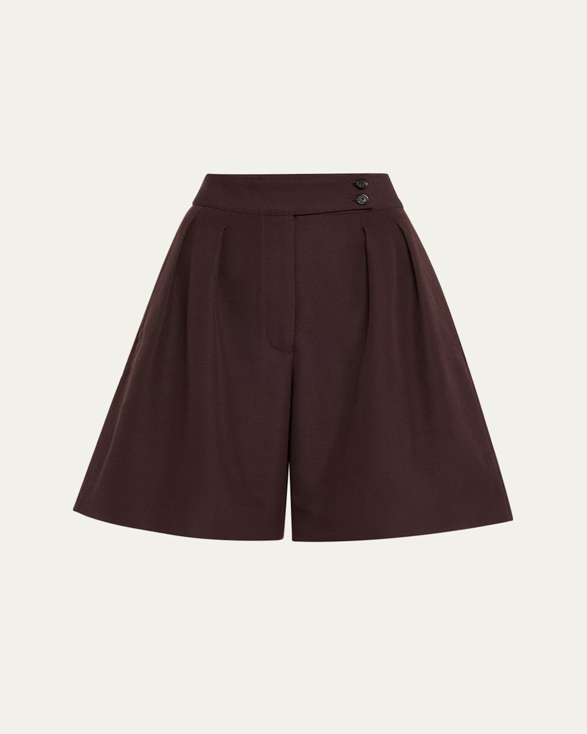 Dorin Pleated Bermuda Silk Shorts