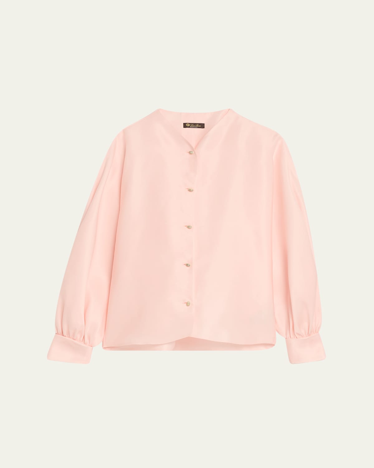 Loro Piana Patricia Button-down Organdy Satin Shirt In Grapefruit Soda