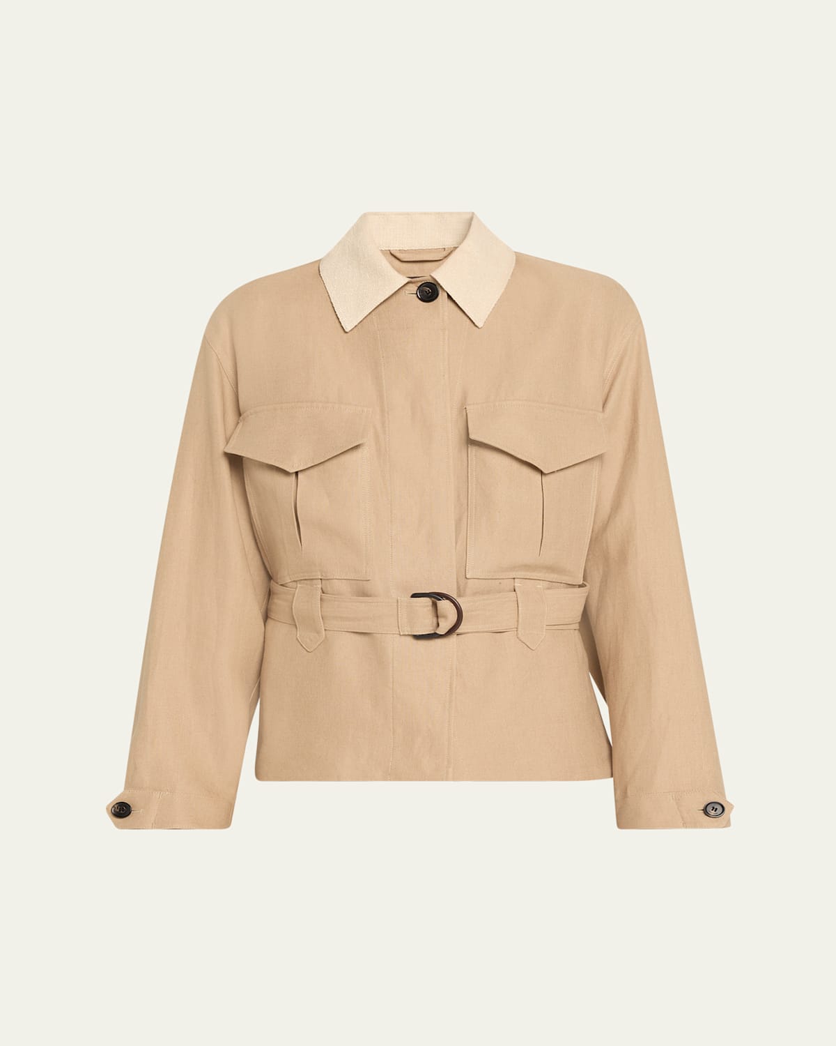 Loro Piana Dillon Belted Antigua Linen Field Jacket