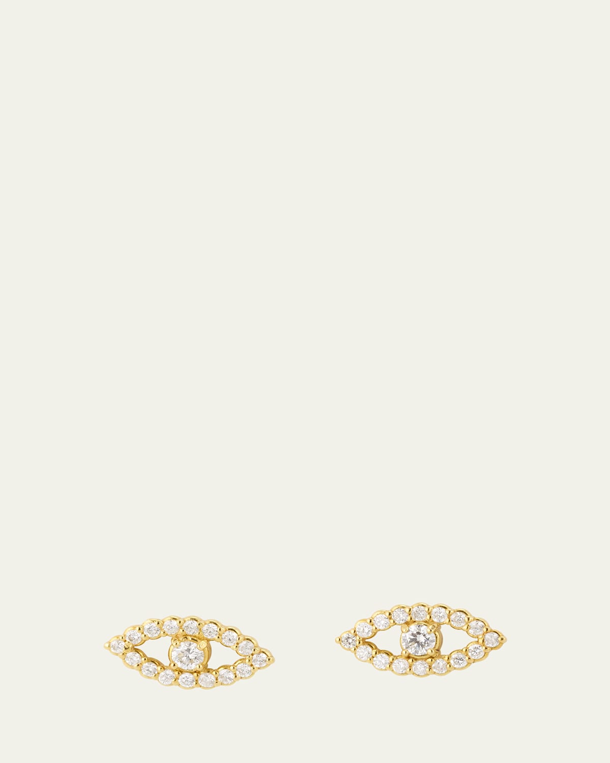 Mini Open Evil Eye Stud Earrings with Diamonds
