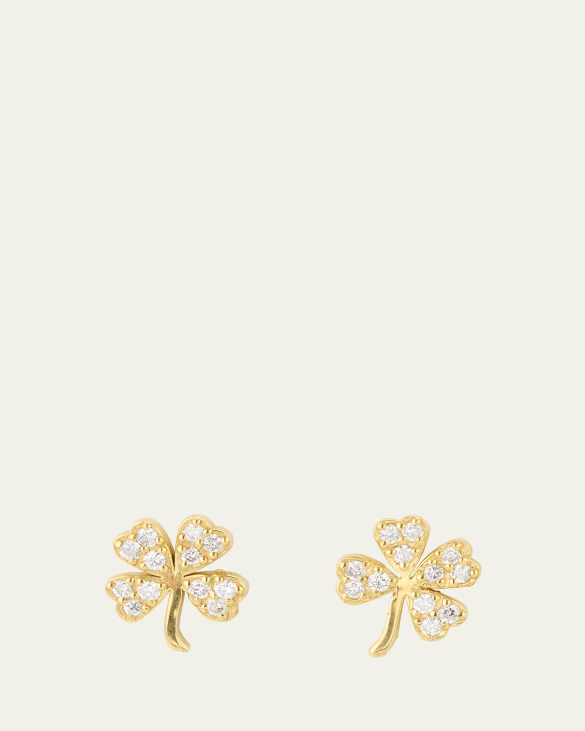 Mini Clover Stud Earrings with Diamonds