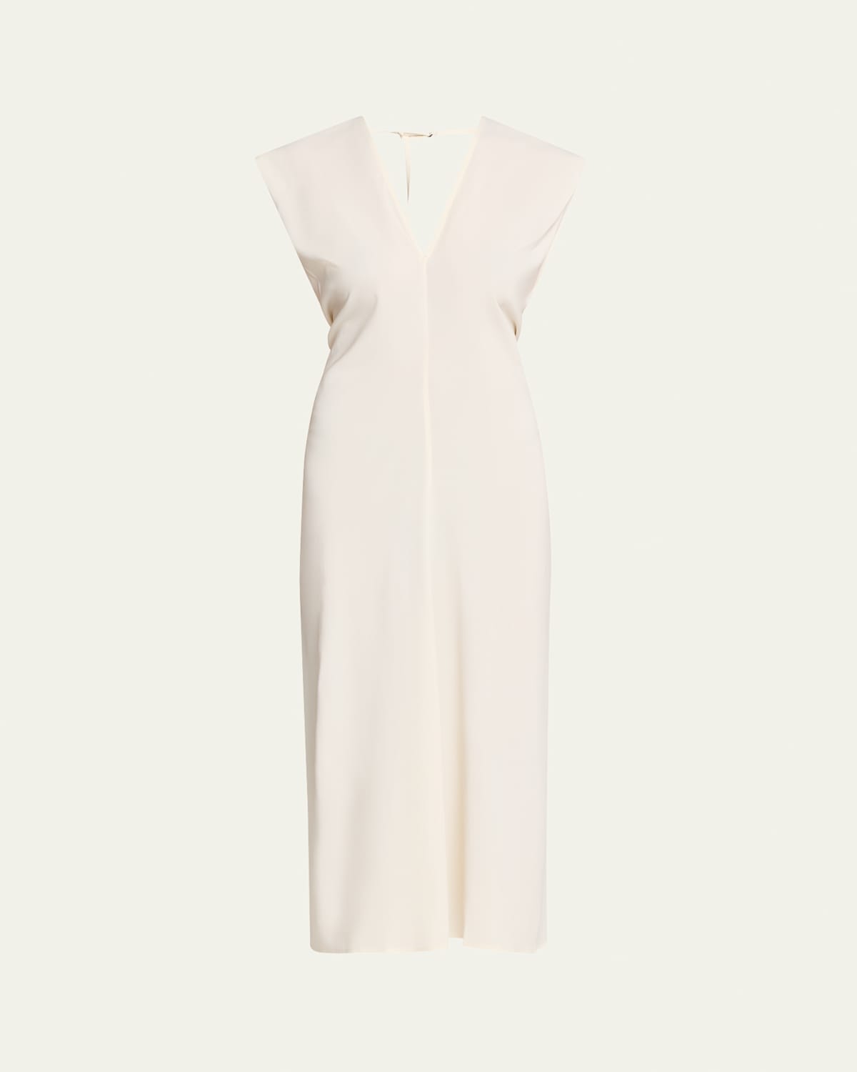 Shop St Agni Plunge-neck Draped Maxi Dress In Off White