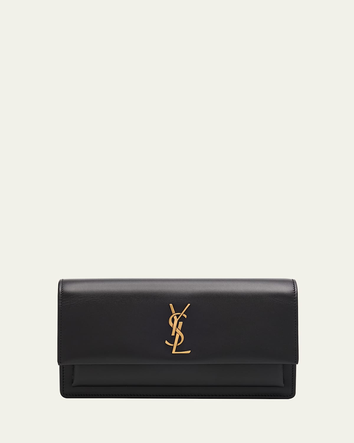 Saint Laurent Mini Sunset Ysl Chain Shoulder Bag In Leather In Black