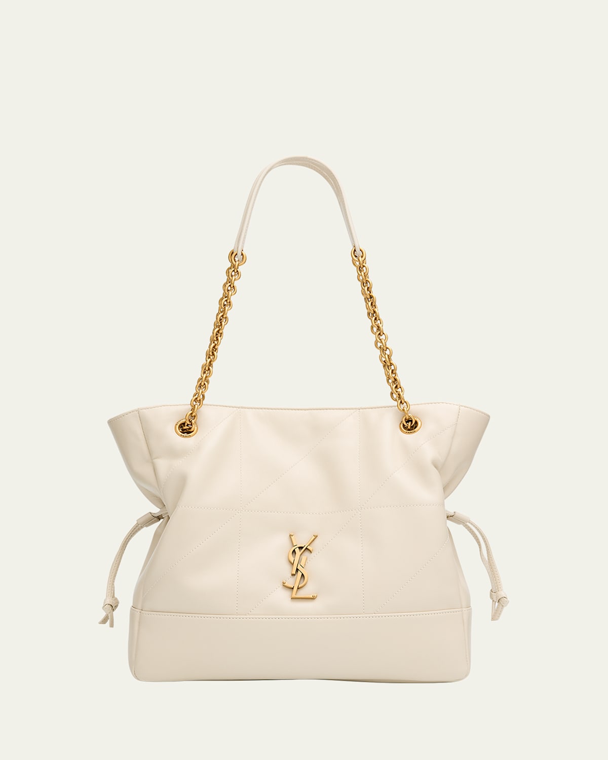 Saint Laurent Jamie 4.3 Small Ysl Tote Bag In Quilted Leather In Neutral