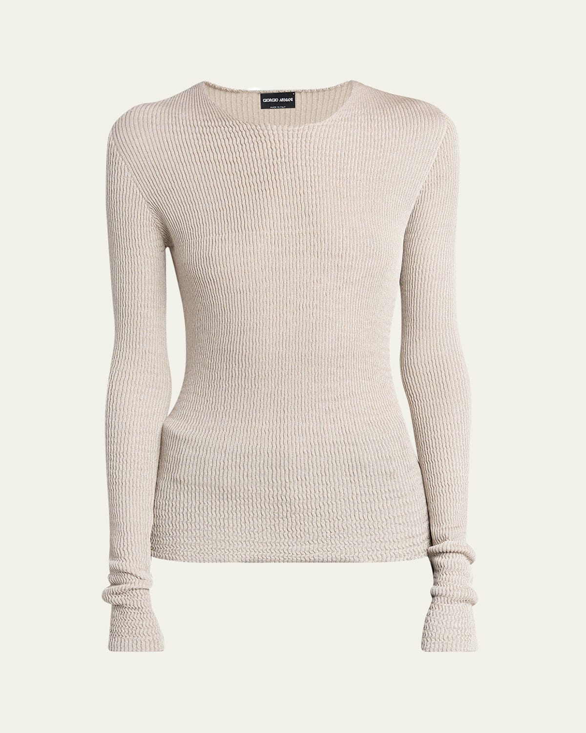 Giorgio Armani Ribbed Viscose-blend Sweater In Solid Light/pastel G