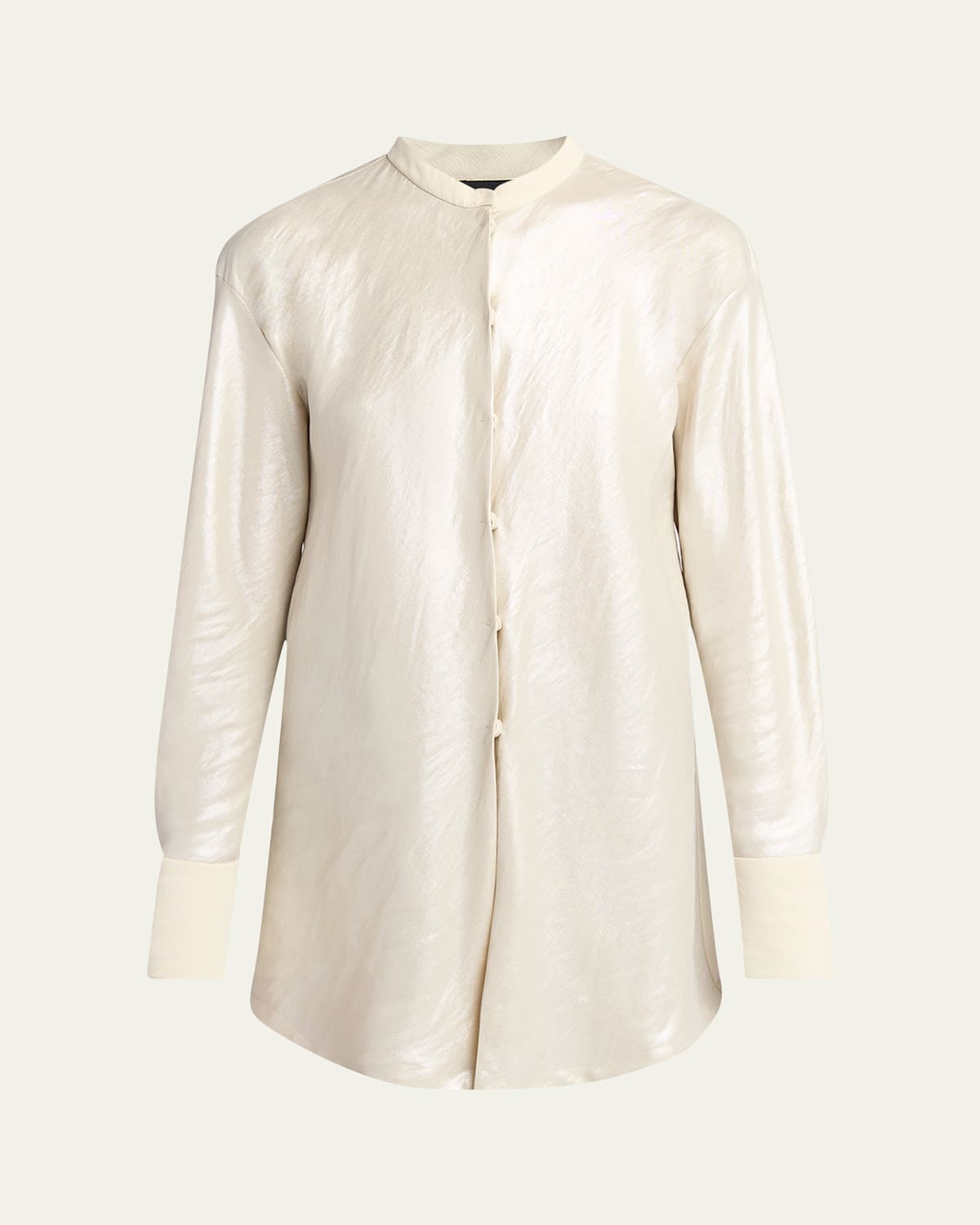 Giorgio Armani Button Down Viscose-blend Shirt In Solid White