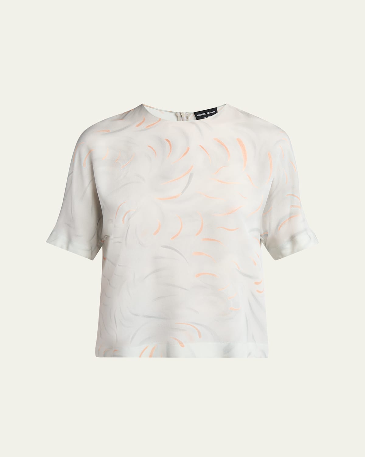Giorgio Armani Mulberry-silk T-shirt In Solid Light/pastel G